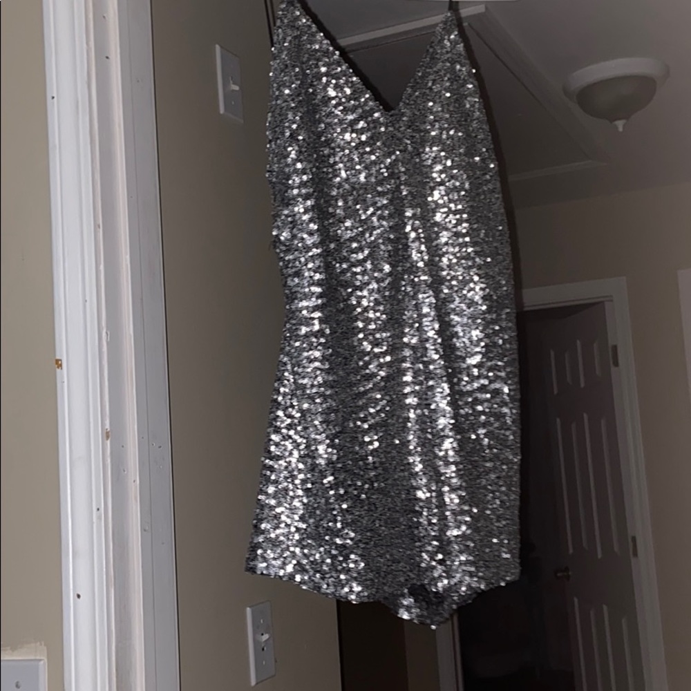 silver sequence romper